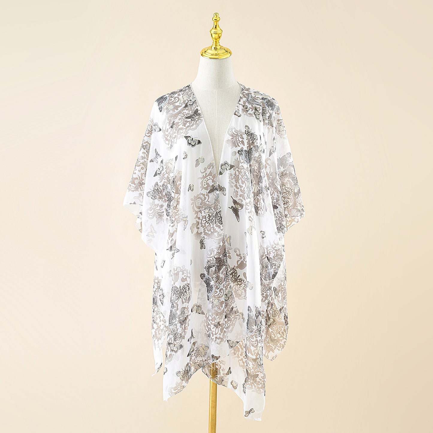 Butterfly Floral Beach Cover-Up – Women's Vacation Bikini Jacket