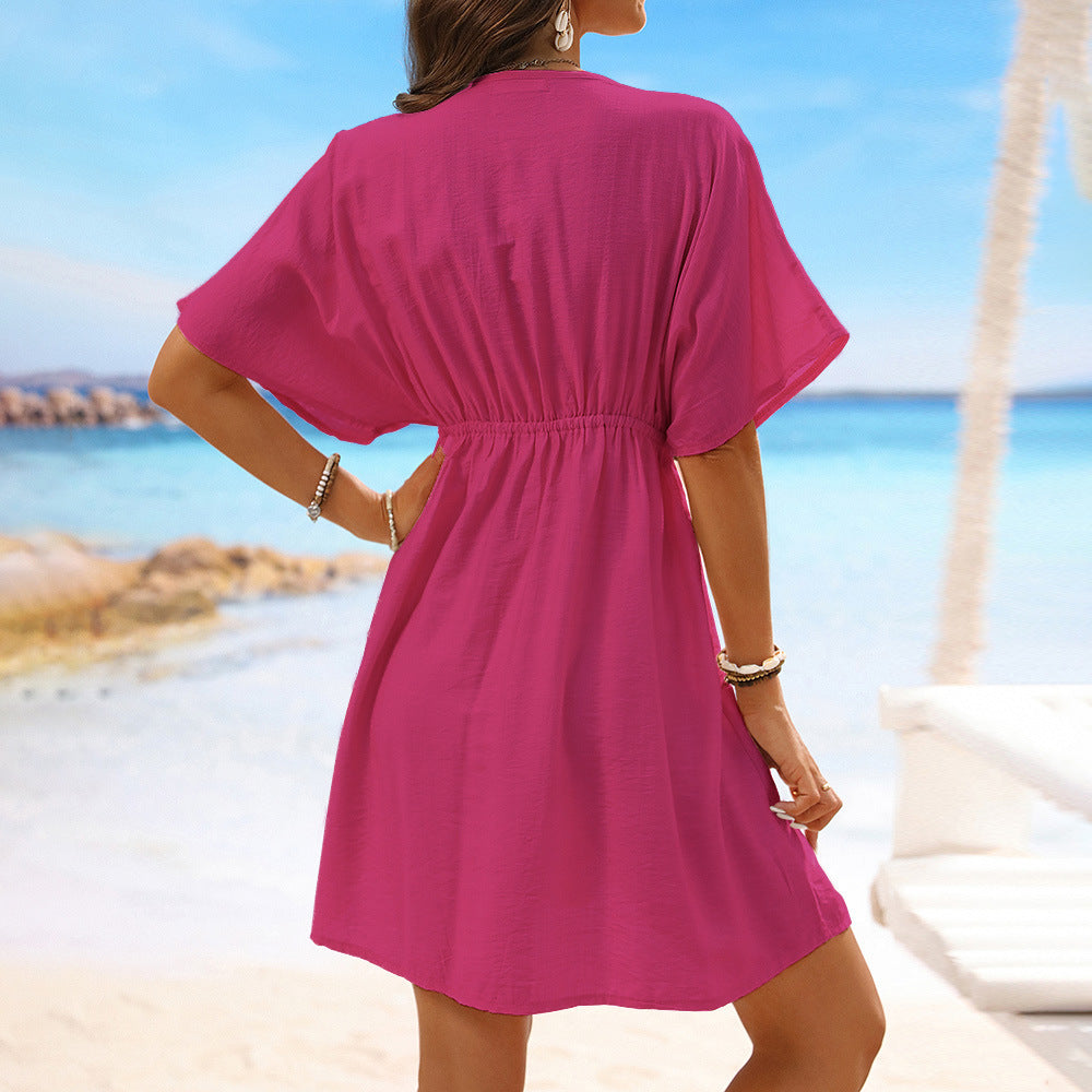 Solid Ice Silk Swimsuit – Women’s One-Piece Beachwear